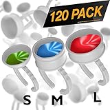 120 Pack - Makeup Rings Tattoo Ink Rings Cups Makeup Glue Ring Cup Disposable Glue Holder Plastic Tattoo Ink Pigment Ring Adhesive Makeup Rings Palette for Eyelash Extension Nail