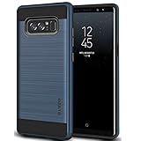 Galaxy Note 8 Case, DAMPO [Meister]-[Brushed Metal Texture][Slim Fit] Heavy Duty Sturdy Bumper Soft PC TPU Shock Scratch Resist Protective Slim Armor Case For Samsung Galaxy Note 8-Navy Blue