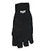 Mens 3M Thinsulate 40 gram Thermal Insulated Black Knit Winter Fingerless Gloves
