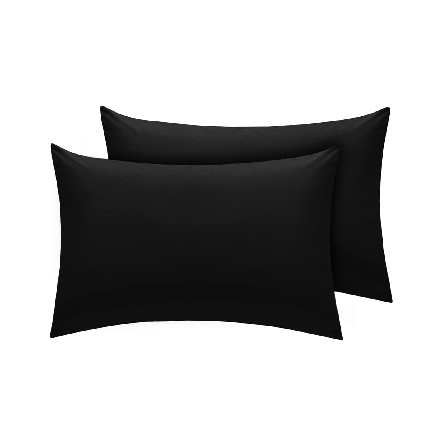Extra Deep Fitted Sheets 16"/40CM Deep Bedsheets (Black, House Wife Pillow Cases)