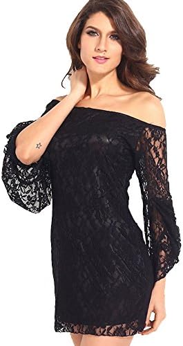 Women's New Lace Tassel Plus Size Horn Comfortable Long Sleeves Short Skirt Dress All Size Hollow Embroidery Ladies Fashion Wear (XL, Black)