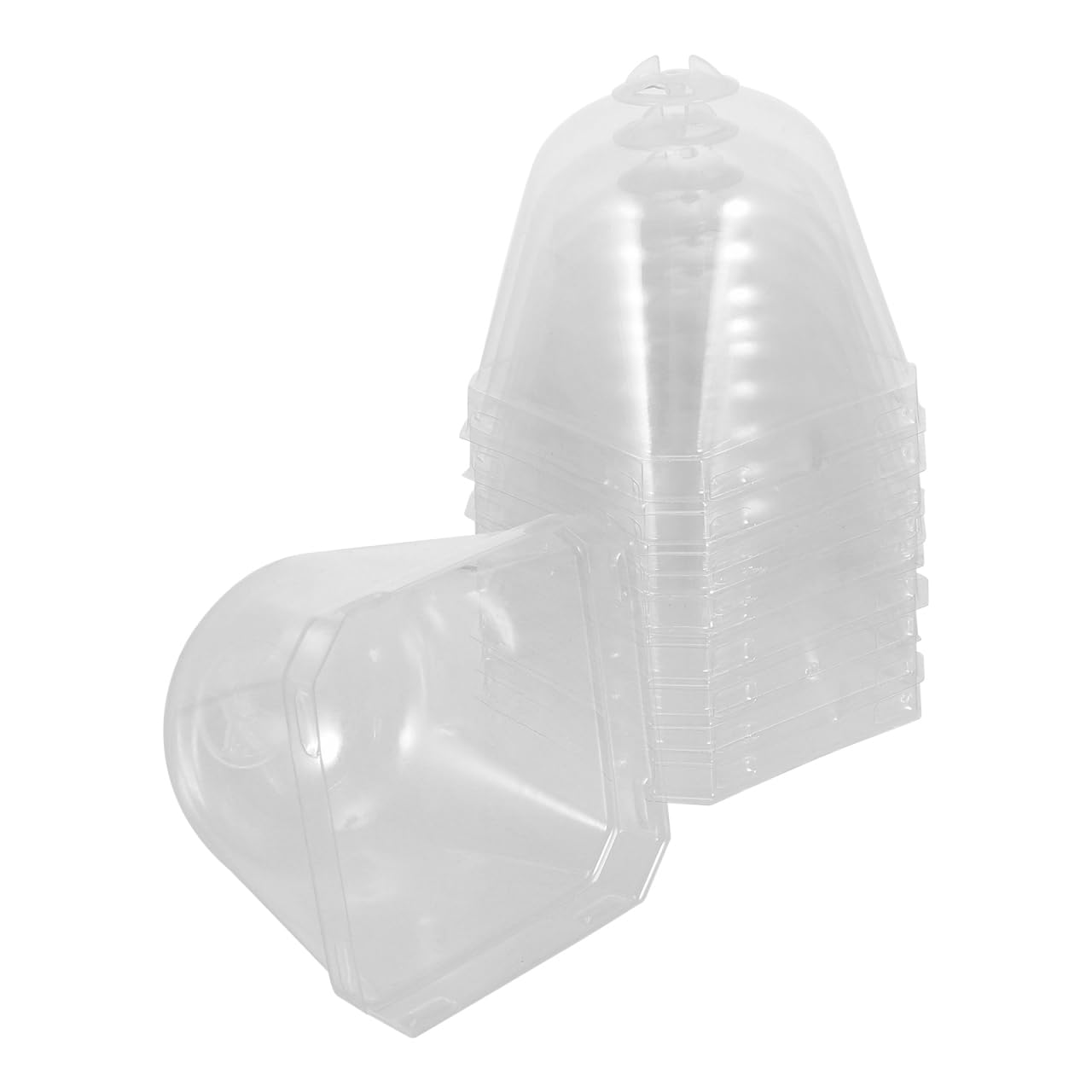 YARNOW 10 Pack Square Plant Cloche Covers with Adjustable Air Vent Transparent Plastic Dome for Seedling Protection and Garden Plant Growth 2.8 X 3 Inches