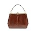 Vintage Style Kiss Lock PU Leather Fashionable Handle Shoulder Bag Satchel Purse Hobo Handbag Office Tote Classic Oversized Women/Girl Fashion Work School Office Lady Student Brown