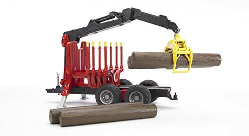 Bruder Forestry Trailer with Crane Grapple and 4 Logs