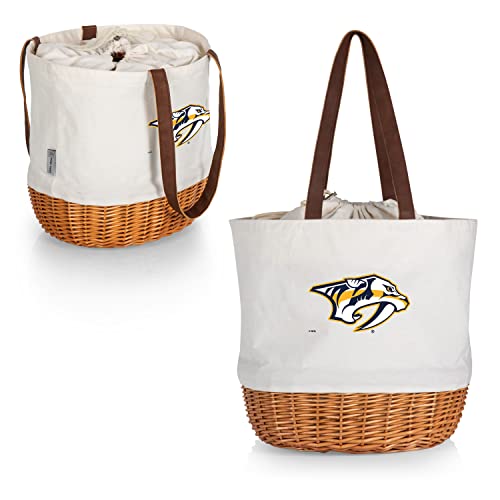 PICNIC TIME NHL Nashville Predators Coronado Canvas and Willow Basket Tote, Pic…