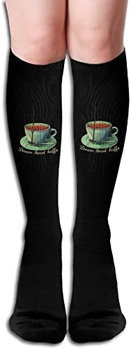 Good Coffee BlackRed Knee High Socks Compression Team Sport Socks For Men And Women,19.6inch