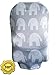MoM-me Nursing Cover, Multi use for Baby Car Seat Cover, Breastfeeding, Canopy, Stroller and Infant Pillow Wrap or Cover Ups. for Boys and Girls. Grey/White Elephant Design