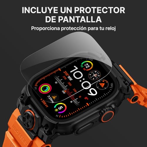 Bandletic Compatible with Apple Watch Band Ultra 3 2 1 49mm, Soft Silicone Sport Comfort Resistant Breathable Band with Protective Film, Only for iWatch Ultra 49mm Bands for Men Women
