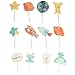 Sudopo Outer Space Dog Cupcake Toppers Rocket Themed Party Aliens Cake Decorative 24pcs Spaceship by GOCROWN