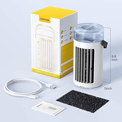 Portable Air Conditioner Fan, Hommie 3 Speed Personal Mini Evaporative