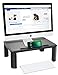 Adjustable Monitor Stand with Storage Organization. Sturdy, Durable, No-Vibration Support. Convenient Slots for Tablet or Phone & Cables. Perfect Riser for Laptop, Printer. Stylish Black