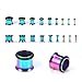 BodyJ4You 18PCS Gauge Tunnel Kit 14G-00G Stainless Steel Ear Plugs Stretching Set Single Flared Expanders