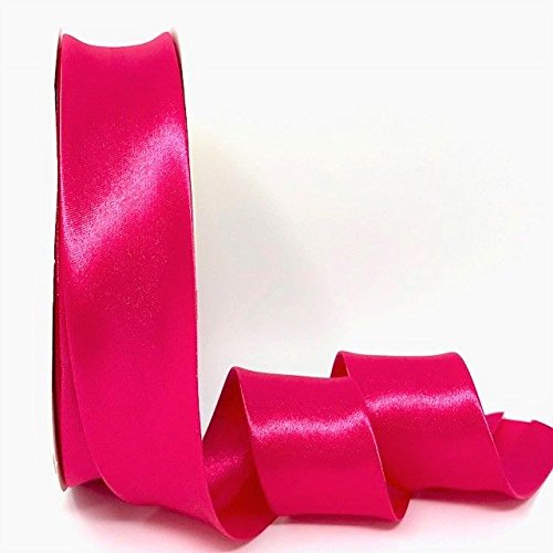 Ribbon Queen Duchess Satin Bias Binding Tape for Sewing, Seaming, Stitching, Piping, Hemming, Quilting, Patching, Outfits and Crafts - 30mm Professional Quality. (Shocking Pink, 5M X 30MM)