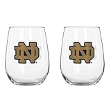 NCAA Notre Dame Fighting Irish Curved Beverage Glass, 16-ounce, 2-Pack