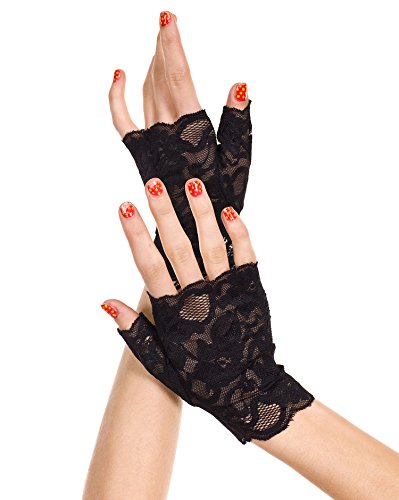 MUSIC LEGS Women s Lace Fingerless Gloves, Black, One Size MUSIC LEGS Women s Lace Fingerless Gloves, Black, One Size