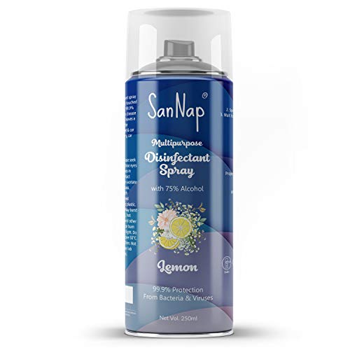 SanNap Multi Purpose Alcohol Based Disinfectant Spray Sanitizing Spray, Ideal For Soft And Hard Surfaces Like Furniture, Home, Room, Door Handle, Packages, Shoes, Mobile (250ml)