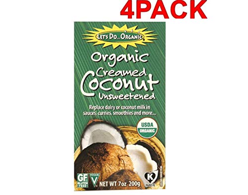 Let's Do Organic Creamed Coconut, 7-Ounce Boxes (Pack of 2) (Pack of 4)
