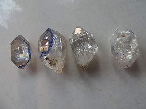 Dalas 4PCS AAA Super Water Clear Quartz Crystal Herkimer Diamond with Great Rainbows 19.8g