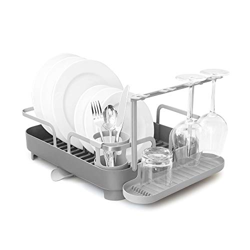 Umbra Holster Dish Rack Molded Plastic Dish Drying Rack with Drainage