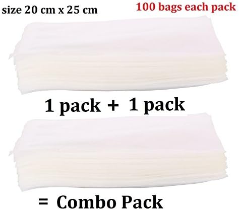 Vacuum Packers 20cm x 25cm Ready Food Vacuum Bags (Pack of 200 pcs), 85 Micron,Food Garde, BPA Free, Boil Safe, Microwave Supported.