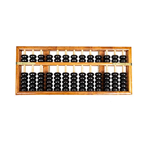 Asian Home Vintage-Style 13 Column Rods Wooden Abacus Professional Soroban Chinese Japanese Calculator Counting Tool (Large) - 14.5" x 6"