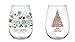 Merry Christmas and Happy New Year, 22 oz Stemless Wine Glass, Set of 2, For Wife, Husband, Mom, Dad, Girlfriend, Boyfriend, Friend, Men, Women, Him or Her