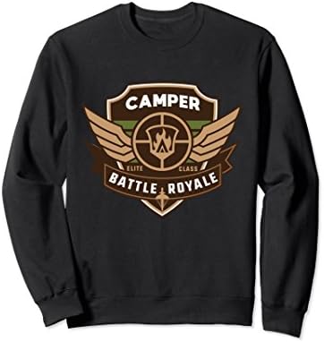 Unisex Funny Battle King Royale Camper Military Gamer Sweatshirt Small Black