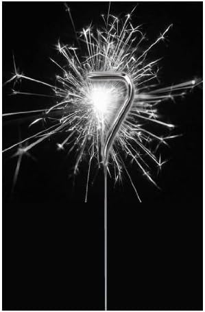Silver Number Sparkler - Number 7