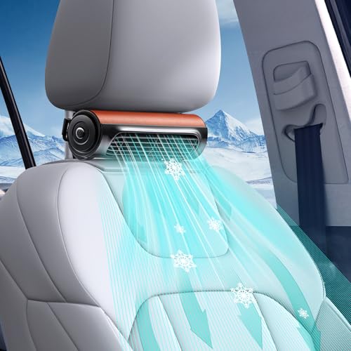 YHKEMA Car Seat Fan-USB Cooling Fan for Driver and Passenger with 3 Speed Settings, Portable Backseat F an for Kids, Quiet Headrest Neck Fan for Cars, Trucks, SUVs, Vans, RVs​