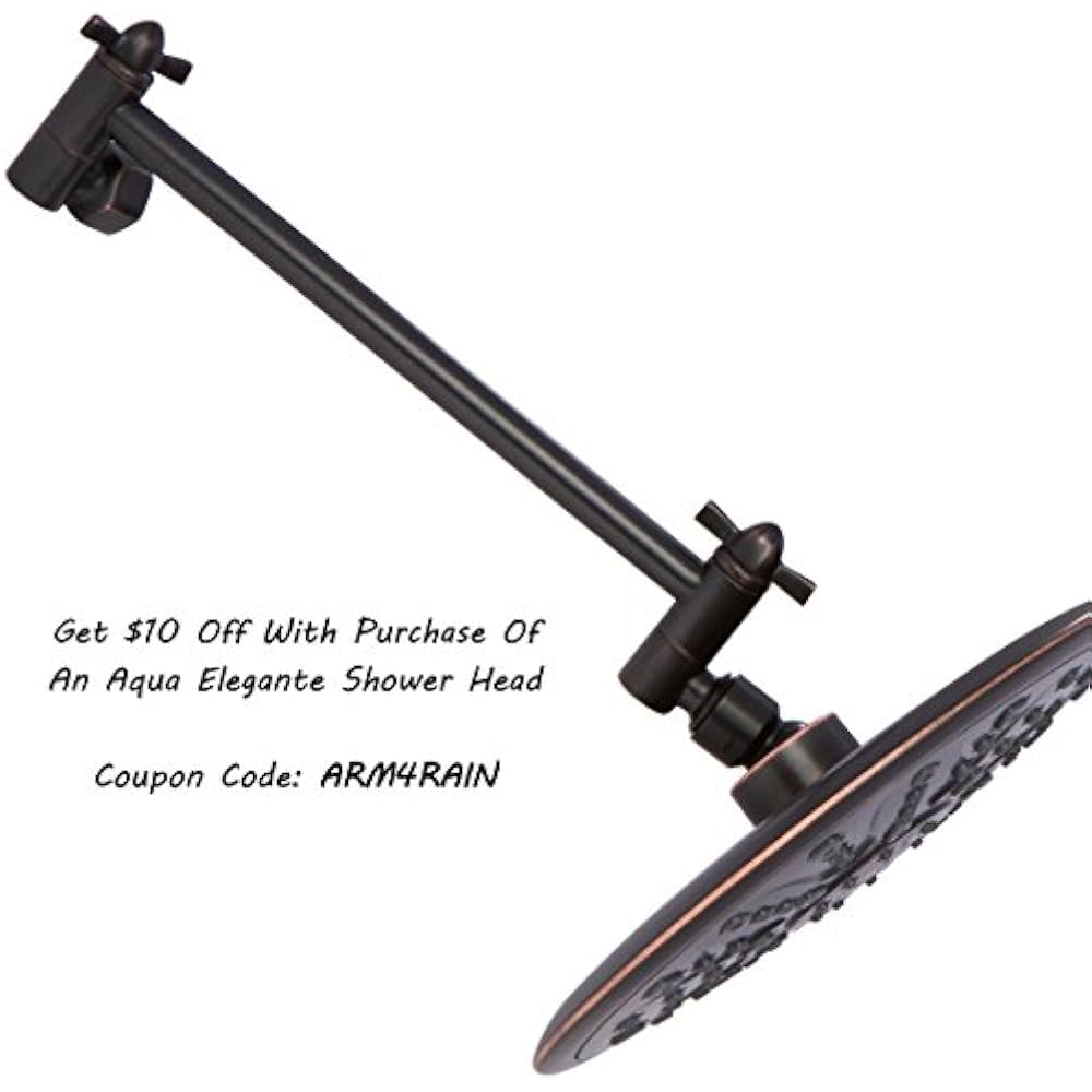 Adjustable Shower Head Extension Arm 10" Brass Shower Arm OilRubbed Bronze 641361784187 eBay