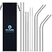 EHZNZIE Stainless Steel Straws Set of 8 FDA Approved with 2 Cleaning Brush,Scratch Proof Design Reusable Drinking Straws for 30oz 20oz Tumblers Yeti Rambler Rtic Ozark Trail-(10.5