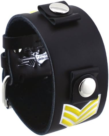 Beyond America #BA-SRG1 18mm Lug Width Sergeant Emblem Wide Leather Cuff Band