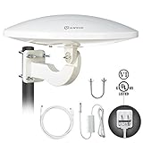 ANTOP 360&deg; Omni-Directional Amplified Outdoor HDTV Antenna 65 Miles Range with Smartpass Amplifier & Built-in 4G LTE Filter Fit Home/RV/Attic Use (33ft Coaxial Cable, 4K UHD Ready)