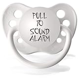 Personalized Pacifiers Pull to Sound Alarm Pacifier in White