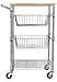 Internet's Best 3-Tier Kitchen Cart with Wire Baskets - Kitchen Island Trolley with Locking Wheels - Removable Cutting Board - 2 Sliding Wire Baskets for Cooking Utensils or Food Storage