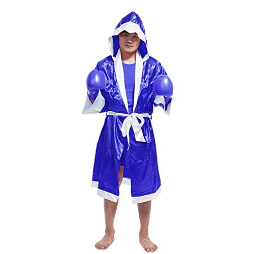Heaven2017 Boxing Robe with Hood for Men MMA Boxing Match Muay Thai (Red M)