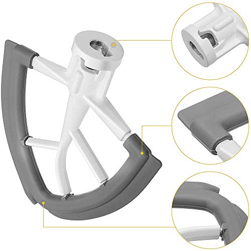 Flex Edge Beater 4.5-5 Quart Flat Beater Blade with Flexible Silicone Edges Bowl Scraper for KitchenAid Tilt-Head Stand Mixer (4.5-5 quart)