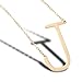 Gmai Women's Classic Stainless Steel Big Letter Necklace Initial Chain Script Pendant Name Necklace Sideways Large Initial Necklace for Women Gift(Gold Letters A-Z Available)