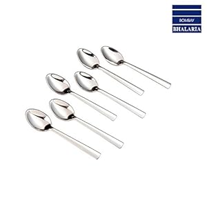 Bhalaria Sleek Coffee Spoon Set,11.20 cm Set of 12, Silver