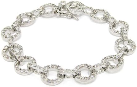 Stunning Classic Multi Circle Bracelet W/pavé White Czs