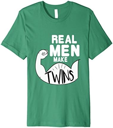Mens Real Men Make Twins Husband T-shirt Pregnancy Announcement XL Kelly Green