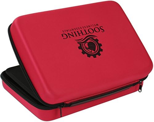 Essential Oils Carrying Case for 5ml, 10ml and 15ml Bottles - Hard Shell Exterior Storage Organizer Holds doTerra and Endless Others by Soothing Wellness Essentials (Scarlet Red, 70 Oils)