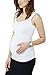 Jinson Mama Womens Basic Layering Maternity Tank Top Pregnancy Tee Scoop Neck Sleeveless Solid Side Ruched Vest