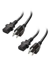 Cable Matters - Cable de alimentación para monitor de ordenador (NEMA 5-15P a IEC C13, 16 AWG, 2 unidades)