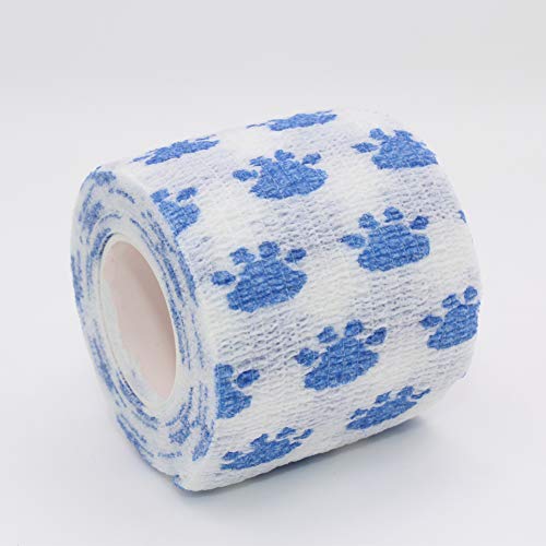 Leen4You Bandage Cohesive Non Woven Bandage Adhesive Bandage Medical Bandage, Sports Bandage, Dog Horse Pet Vet Animal Wound Cohesive Bandage Wrap Leg Support (W:5cm/2 inch,L:4.5m, Pattern Mix)-Pack o