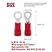 Hilitchi 100pcs 22-16 Gauge Ring Insulated Electrical Wire Terminals Wire Crimp Connectors (M4, Red)