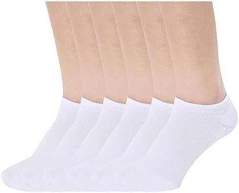 Landiterra Womens No Show Athletic Socks Crew Low Cut Running Sock for Ladies Pack of 6 Color White