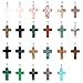 Assorted Cross Shape Healing Chakra Beads Crystal Rock Stone Quartz Pendants for Necklace Jewelry Making (100pcs)