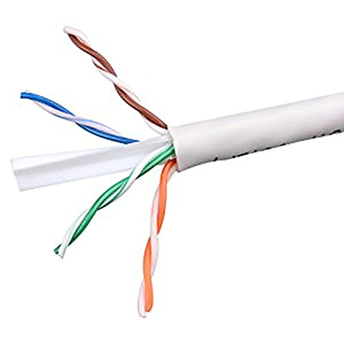 Five Star 150ft Cat6 Cable 23AWG Solid Copper Riser Rated CMR UTP ETL Listed 4 Twisted Pairs Ethernet Network cable PVC White