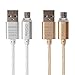 DiGiYes LED Light Up Micro USB 2.0 Cable 1M/3Ft Nylon Braided Tangle-Free Sync Charging & Transmit Data Cord for Android, Samsung, HTC, Nokia, Sony and More Devices with Micro Interface (Silver)